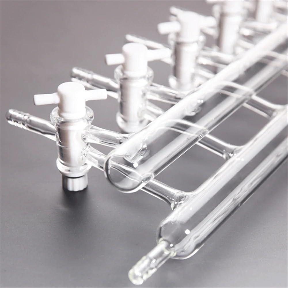 Distribuidor de vacío de vidrio de laboratorio de uno o dos puertos, 3, 4, 5 o 6, for experimentos de cristalería de laboratorio(2x6 Ports Glass Tap)
