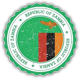 KW Vinyl Zambia Grunge World Flag Stamp Truck Car Window Bumper Sticker Decal 5"
