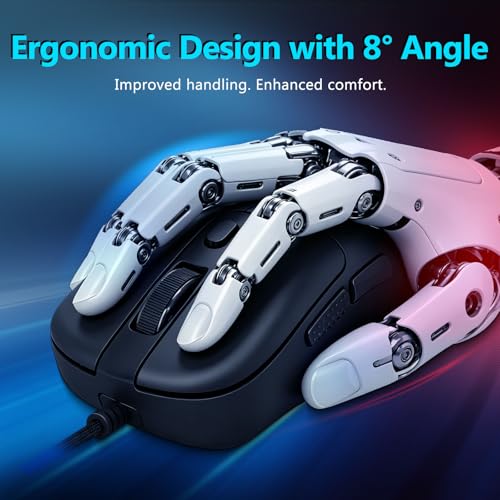 Image of Redragon Wired Gaming Mouse, Lightweight Ergonomic Optical Mouse, 5 Adjustable DPI Up to 24000, 6 Programmable Buttons, Soft Braided Cable for Windows PC Gamers & Laptop - Black
