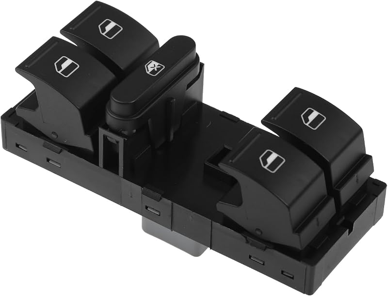 YAOPEI Elektromos Ablakemelő Kapcsoló 1K4959857B - Volkswagen VW Golf Jetta Polo Tiguan Kompatibilis, Vezető Oldali, Piros LED