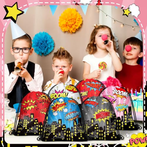Lothee 30 Pcs Hero Drawstring Gift Bags, Hero Party Favors by Lothee - Image 6