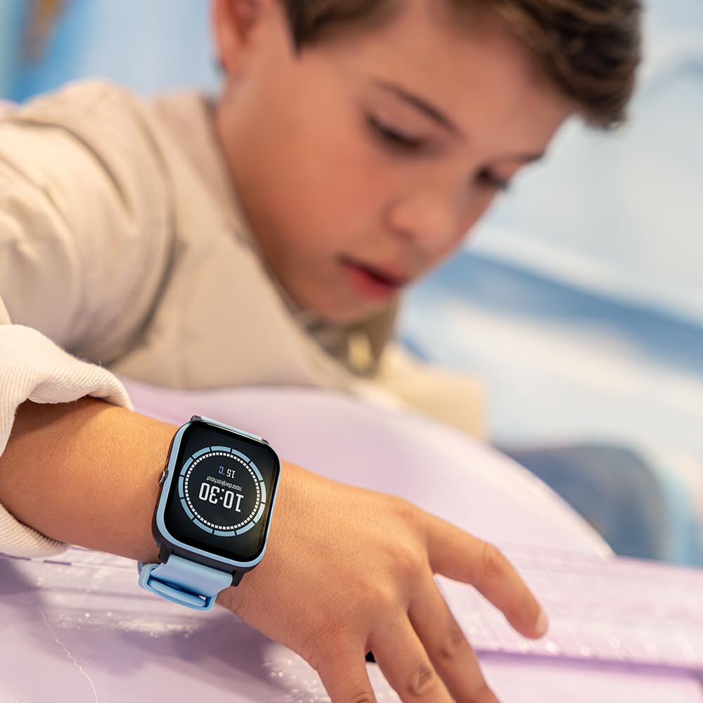 one2track - Smartwatch Kinder - Connect Next Blau - Kinder Smartwatch mit GPS - Serverstandort Niederlande - SOS Taste - 4G Videoanrufe - Ab 6 Jahren - Eltern App - Integrierte SIM Karte