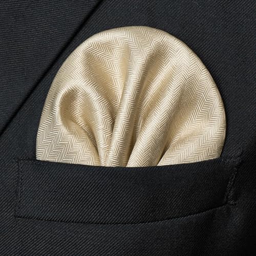 Image of RBOCOTT Mens Woven Tie and Pocket Square with Tie Bar Sets Solid Necktie