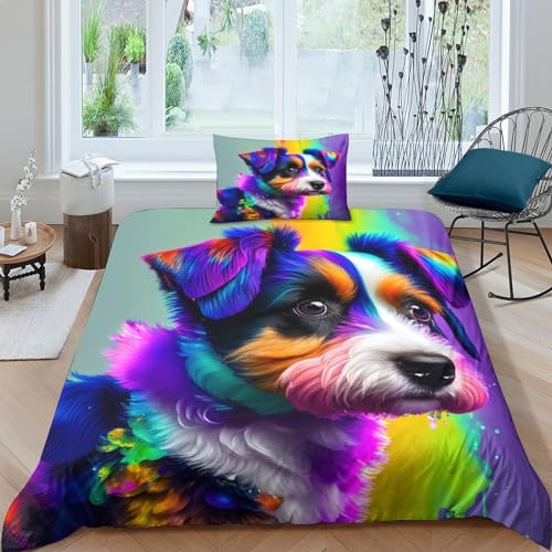 Housse de couette microfibre de qualité supérieure EVMILA AI motif chien 3D
