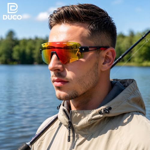 Image of DUCO Polarized Sports Sunglasses for Men Women Driving Cycling Mountain Bike Fishing Running Golf Sun Glasses DC0049