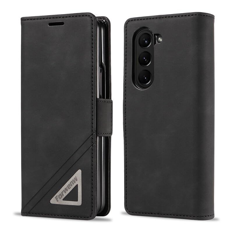 Étui portefeuille Samsung Galaxy Z Fold 6 clapet magnétique cuir noir