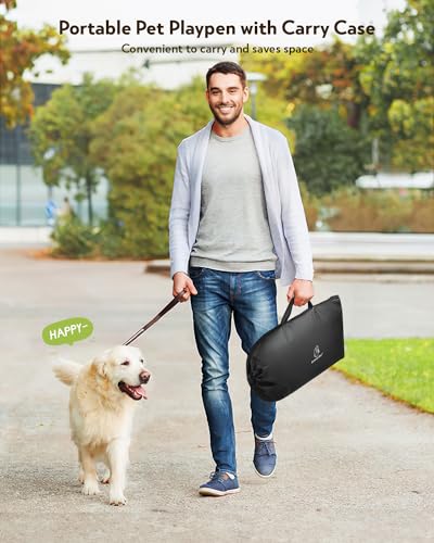 ROMANTIC BEAR Cercadinho para Cães, Cerca de Malha de Tecido para Cães, Caixa Portátil Macia para Ca