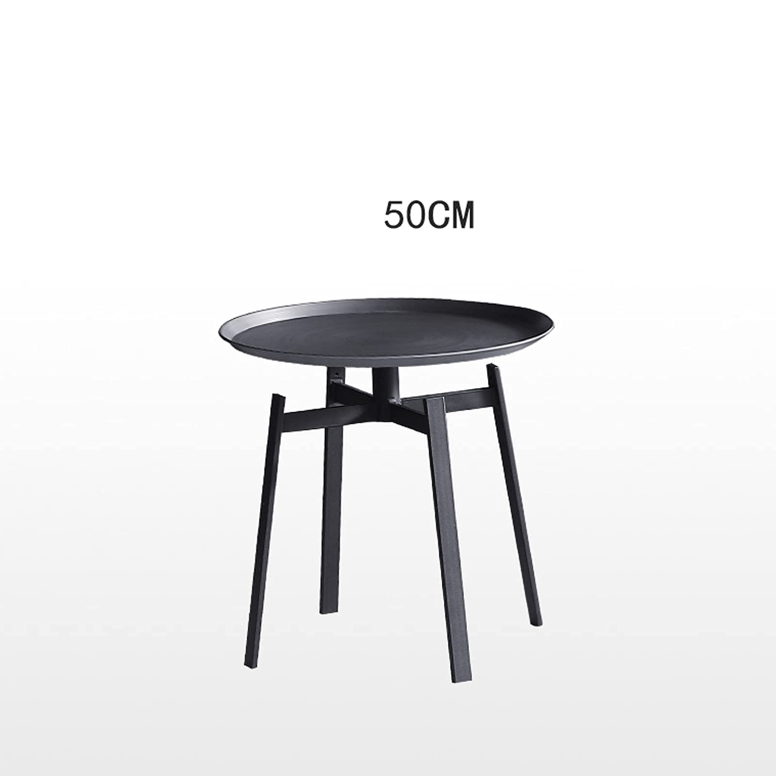 MRDAER Der Nachttisch ist schwarz, Retro-Industrie-Stil, Nachttisch aus Schmiedeeisen, kleiner Wohnungs-Couchtisch, Beistelltisch, Schlafzimmer, Wohnzimmer (Größe: 50 x 50 cm, Farbe der Neuheit