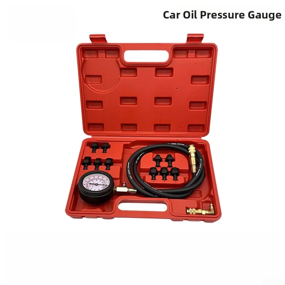 Set di manometro dell'olio per auto, 13 pezzi, tester idraulico in acciaio ad alta resistenza con raccordi per tubi in rame, campo di misurazione 0-140 psi, per diagnosi di auto e camion