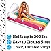 BigMouth Inc. Giant Rainbow Lounge Pool Float, Thick Vinyl Raft with Cup Holder, Fun Pool Party Floaties, Holds 200 Pounds and Includes Patch Kit