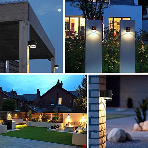 Hfvlite Solar Wall Light Outdoor Fence Light With Motion Sensor, Aluminum Deck Light, Waterproof & Dusk To Dawn Black Security Light Outside Lantern Fixture For Garage Garden Backyard Patio #TOP4