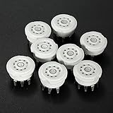  LaDicha 8Pcs 9Pin PCB Cerámica De Vacío Tubo Zócalo Válvula Base 12Ax7 12Au7 Ecc83 DIY Piezas