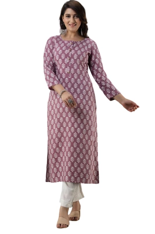Women's Cotton Rayon Boat Neck 3/4 Sleeve Calf Length Regular Fit Comfortable Casual Kurti_VCT_138-picture-22