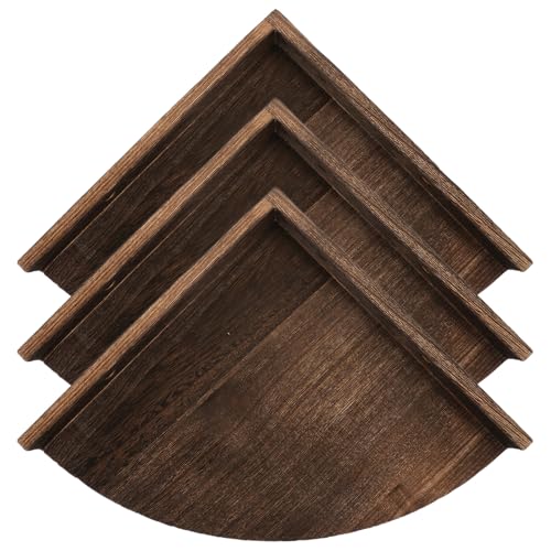 Estante de esquina triangular Veemoon de madera café para optimización de espacio interno 2