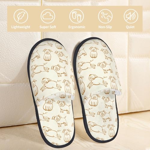 Funny Pigs Print House Slippers For Women And Men,Soft Slippers With Memory Foam,Non-Slip Indoor Home Shoes2
