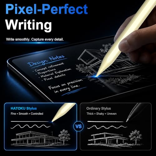 Image of HATOKU Stylus Pen for Apple iPad 2018-2026 for Note-Taking Drawing Yellow