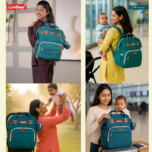 Image of LovDear Diaper bag for mothers for travel, Maternity Bag for Newborn Baby, Mother Travelling Bag Spacious and Stylish