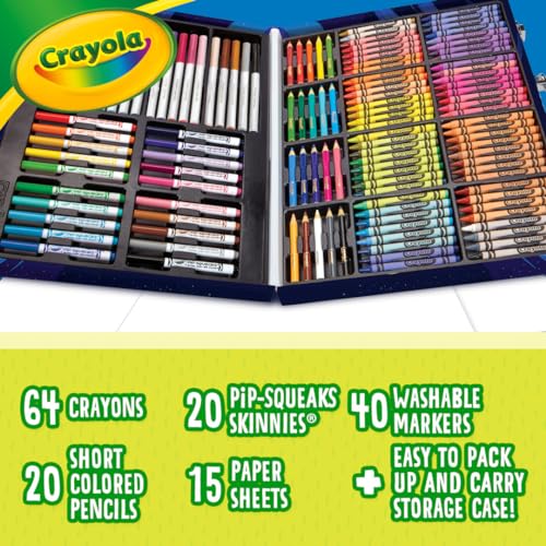 CRAYOLA Malkoffer Für Kinder Mit Buntstiften, Filzstiften Und Wachsmalkreiden, 140-teiliges Malset Für Kinder, Farbstifte Set Zum Malen, Schreiben Und Zeichnen, Malstifte Ab 3 Jahre, 04-2532