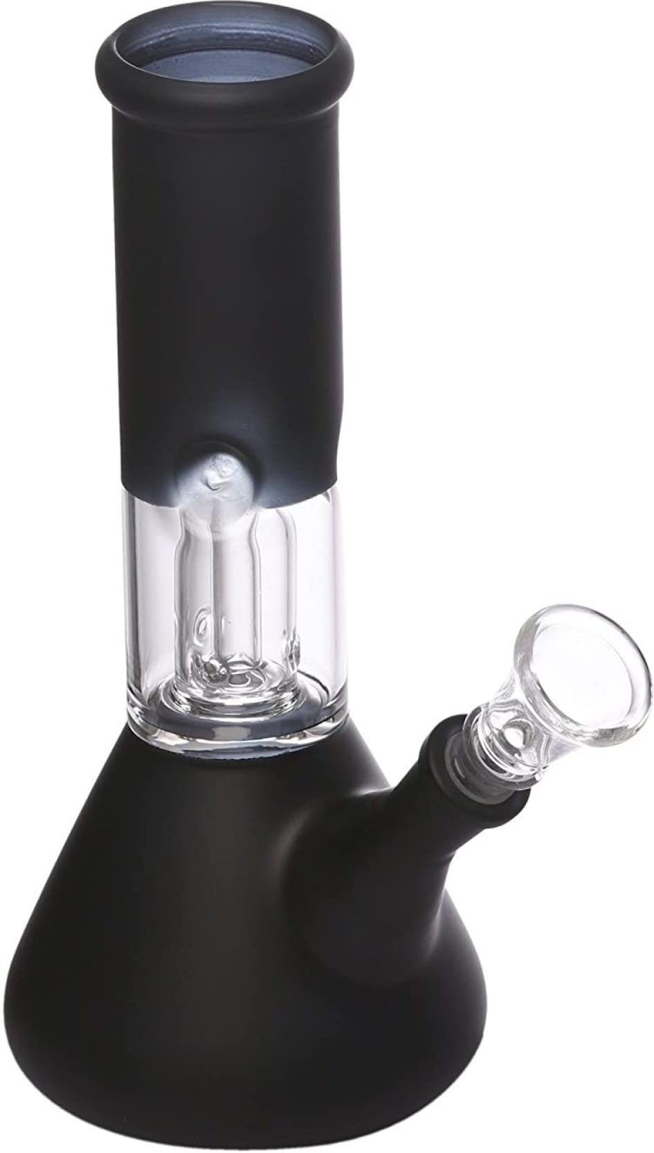 Percolator Bong 8.2 Inch Ice Feature Water Pipe Glass Bong (Black 28 mm)