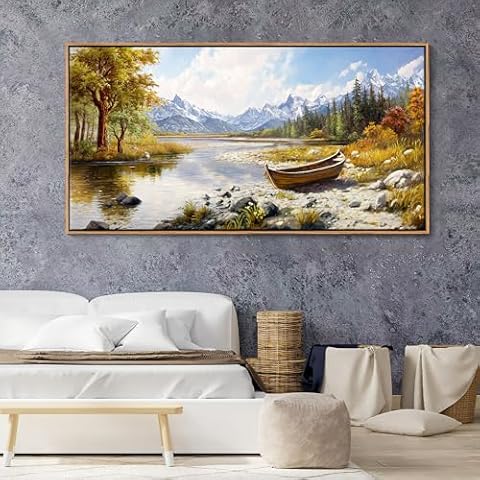 Mofutinpo Mountain Landscape Wall Art - Nature Forest Canvas Art for Living Room, Bedroom & Dining Room - Framed Paintings for Wall Decor - Large Scenic Artwork for Home 24x48IN Cover