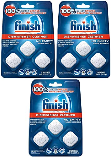 Finish in-Wash Dishwasher Cleaner: Clean Hidden Grease and Grime, 3 ct Pack of 3