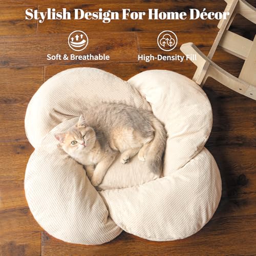 CHEERHOME PETS Elevated Cat Bed Wooden with Cushion Fluffy Pet Couch Sofa for Indoor Cats Raised Kitty Lounge Chair Suitable for Puppy, Cat Furniture(White) - Image 3