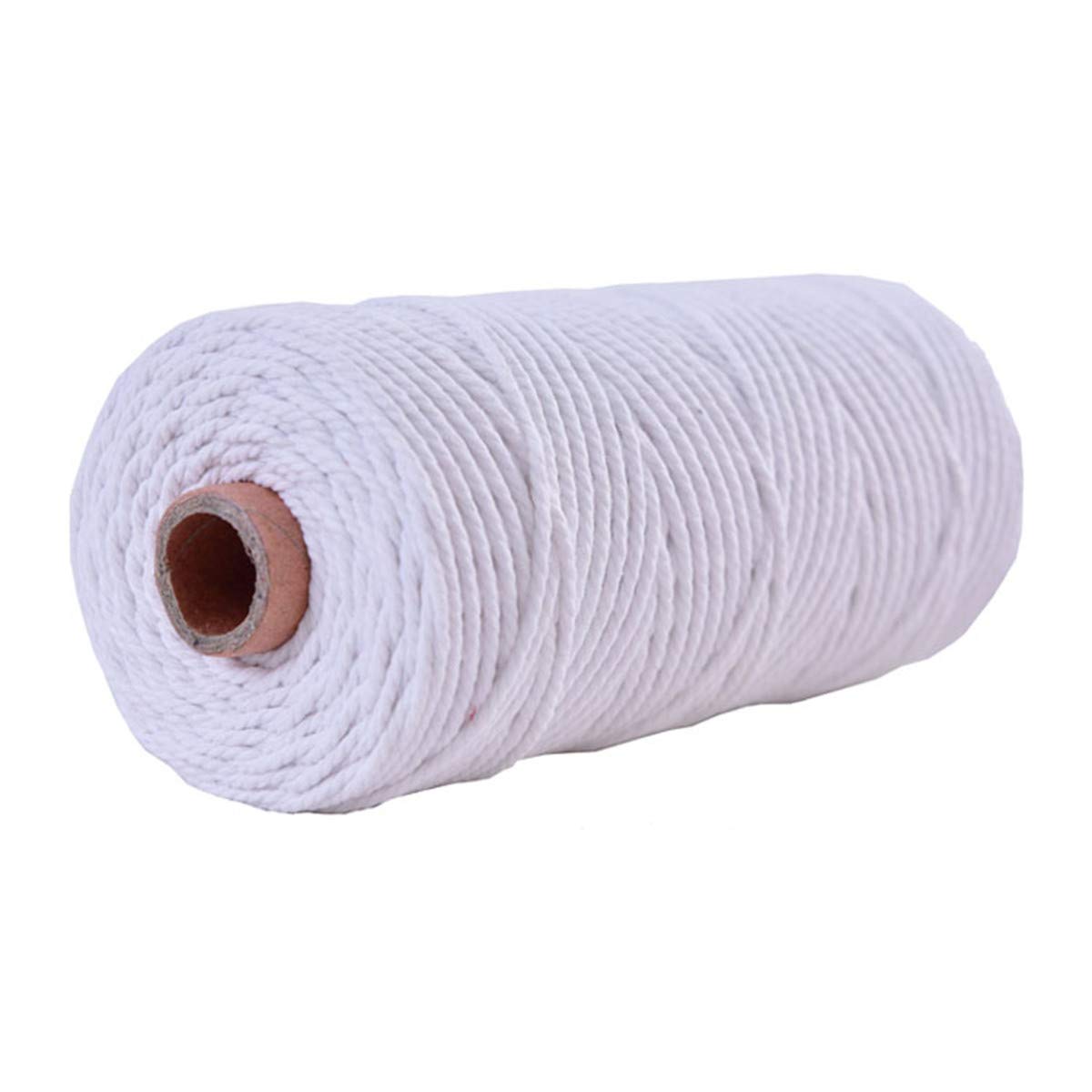 Vivianbuy White 2mm Dia 328ft Macrame Cotton Cord Twist Macrame String Soft Macrame Rope for Handmade Plant Hanger Craft Making and DIY Projects