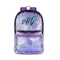 HeySun Sequin Backpack Sparkle Backpacks for Girls Purple Bookbag Glitter Back Pack Kids School Bag for Elementary Middle School College