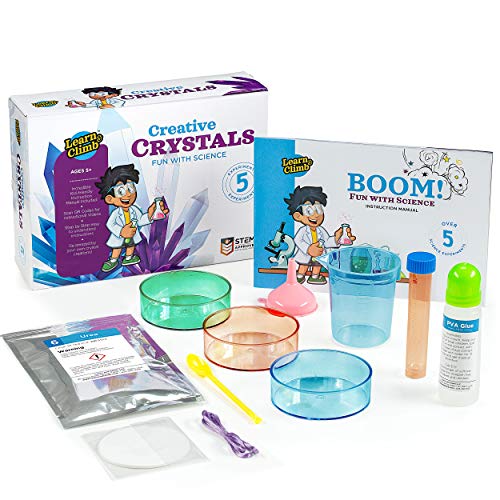 Learn & Climb Science Crystal Growing Kit for Kids Ages 5 to 7 - Kids Do it Themselves with Step-by-Step Experiment Instructions