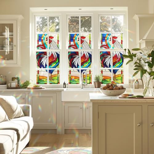 Vinilo decorativo de ventana con diseño de gallo miniatura 2