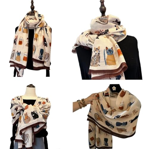 Scarves Silky Shawl Satin Scarf for Women Gift Long Scarf Lightweight Soft Hijab Sheer Cute Pet3