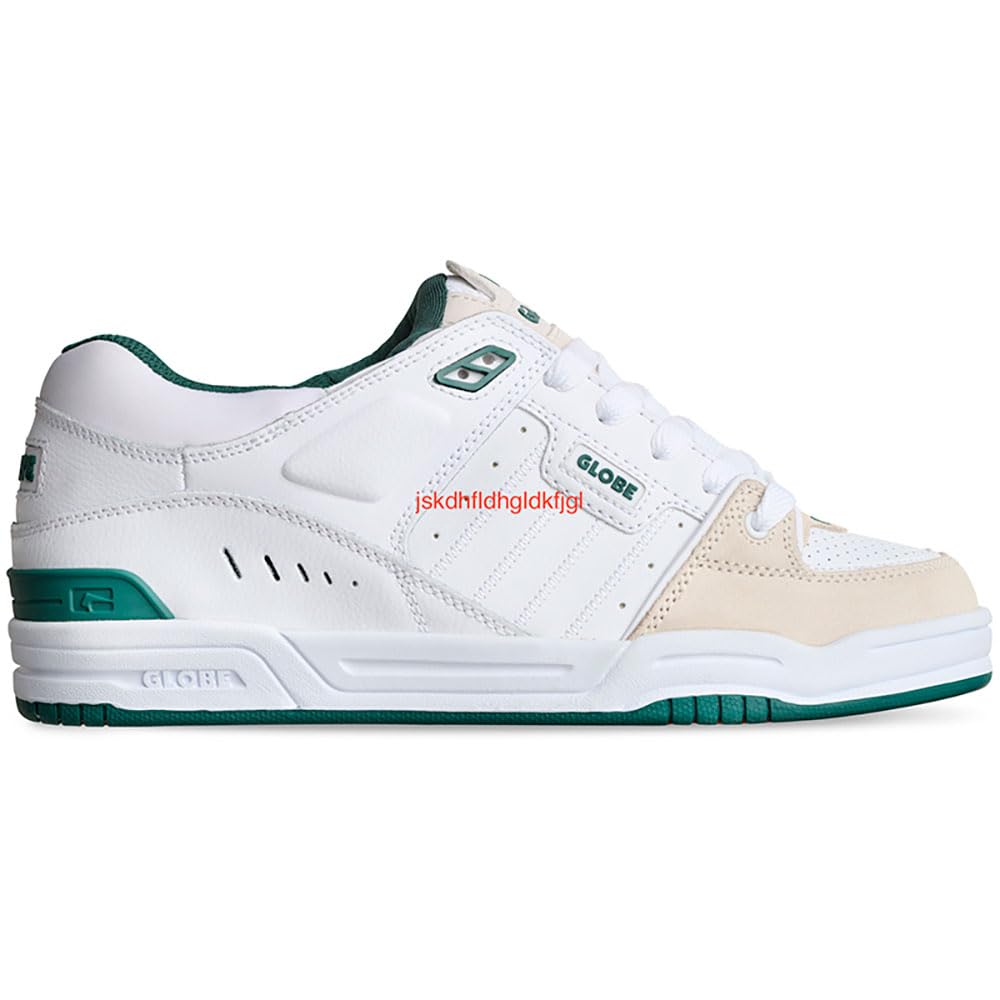 Globe Men's Fusion Skate Shoe, White/Green, 11.5