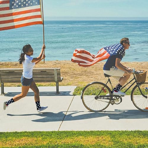 Image of American Trends Womens Novelty Striped Crew Socks Athletic Vintage Slouch Mid Calf Tube Socks