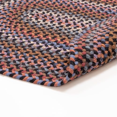 Super Area Rugs Premium Wool Braided Rug - Soft & Reversible Woven Rug - Made in USA - Black Mix 6