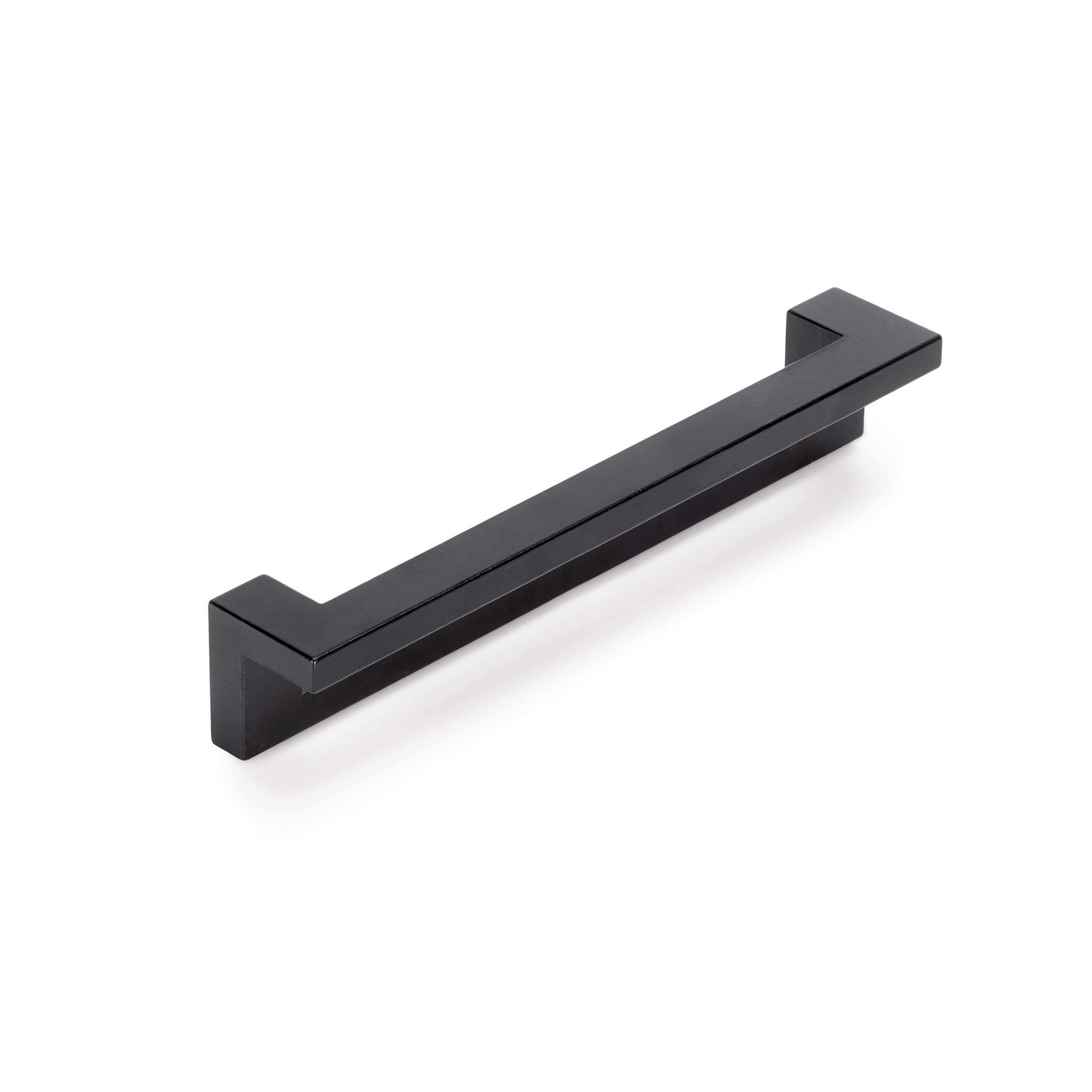 Emuca - Cleveland Furniture Handle, 128 mm Interaxis (5 inch), L144 mm (5,6 inch), Black Painted, Zamak, 5 ut - Image 3
