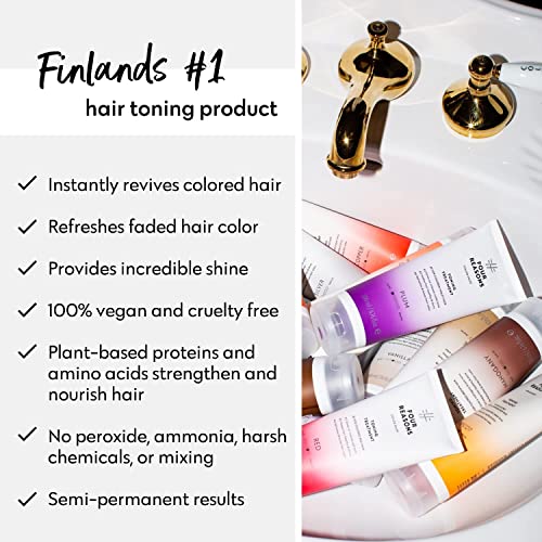 Image of FOUR REASONS Color Mask, Plum (27 Colors) - Hair Gloss & Color Depositing Conditioner - Semi Permanent Purple Hair Toner for Color-Treated Hair Color For Women - Vegan & Cruelty-Free - 6.76 fl oz