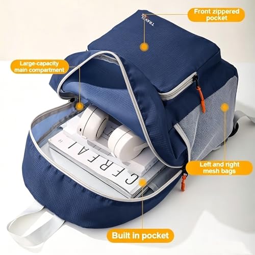 Mochila impermeable plegable para viaje liviana y amplia miniatura 5