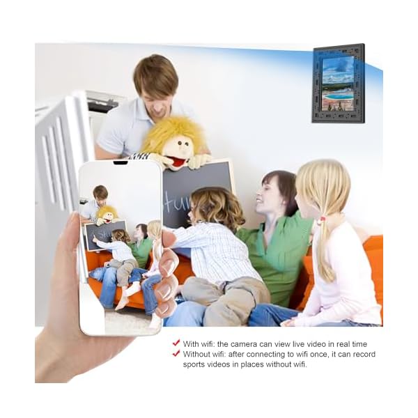 GIIRKUUU Spy Camera Picture Frame - Hidden Camera 1080P WiFi HD PIR Motion Detection Night Vision Offline Video Recorder Remote Real Time View Live Camera 1 Year Standby Security Nanny Cam - Image 8