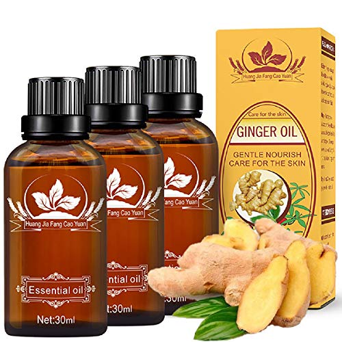 3 Pack Ginger Massage Oil,100% Pure Natural Lymphatic Drainage Ginger Oil,SPA Massage Oils,Repelling Cold and Relaxing Active Oil-30ml