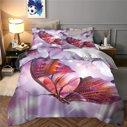 Housse de couette ailes de papillon 135x200cm lit simple microfibre