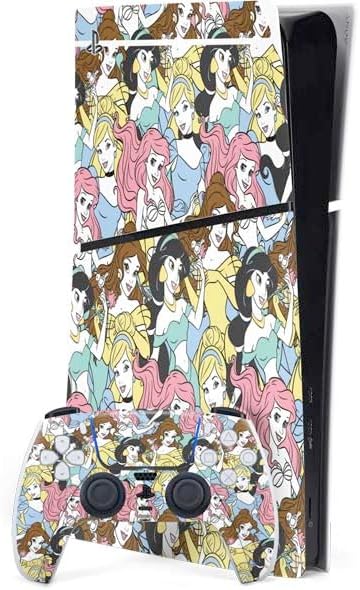 Skinit Decal Gaming Skin Compatible with PS5 Slim Digital Edition Bundle - Officially Licensed Disney Princess Disney Princesses Pattern Design