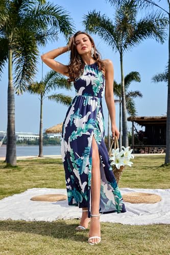 Image of KILIG Women's Summer Floral Beach Flowy Split Maxi Long Dresses