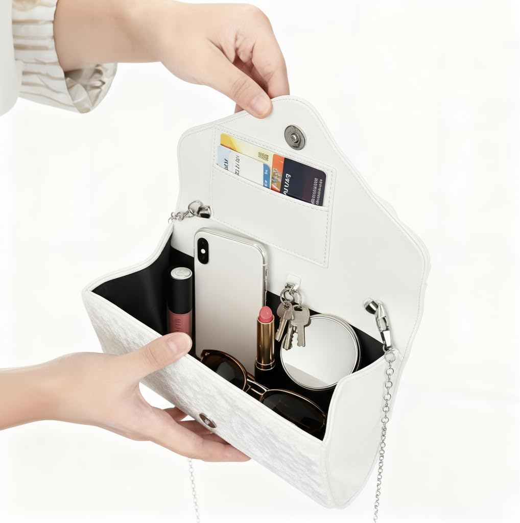 2026 Lace Satin Clutch Formal Purses for Women Elegant Evening Bags for Cocktail Prom Party Wedding - Image 6