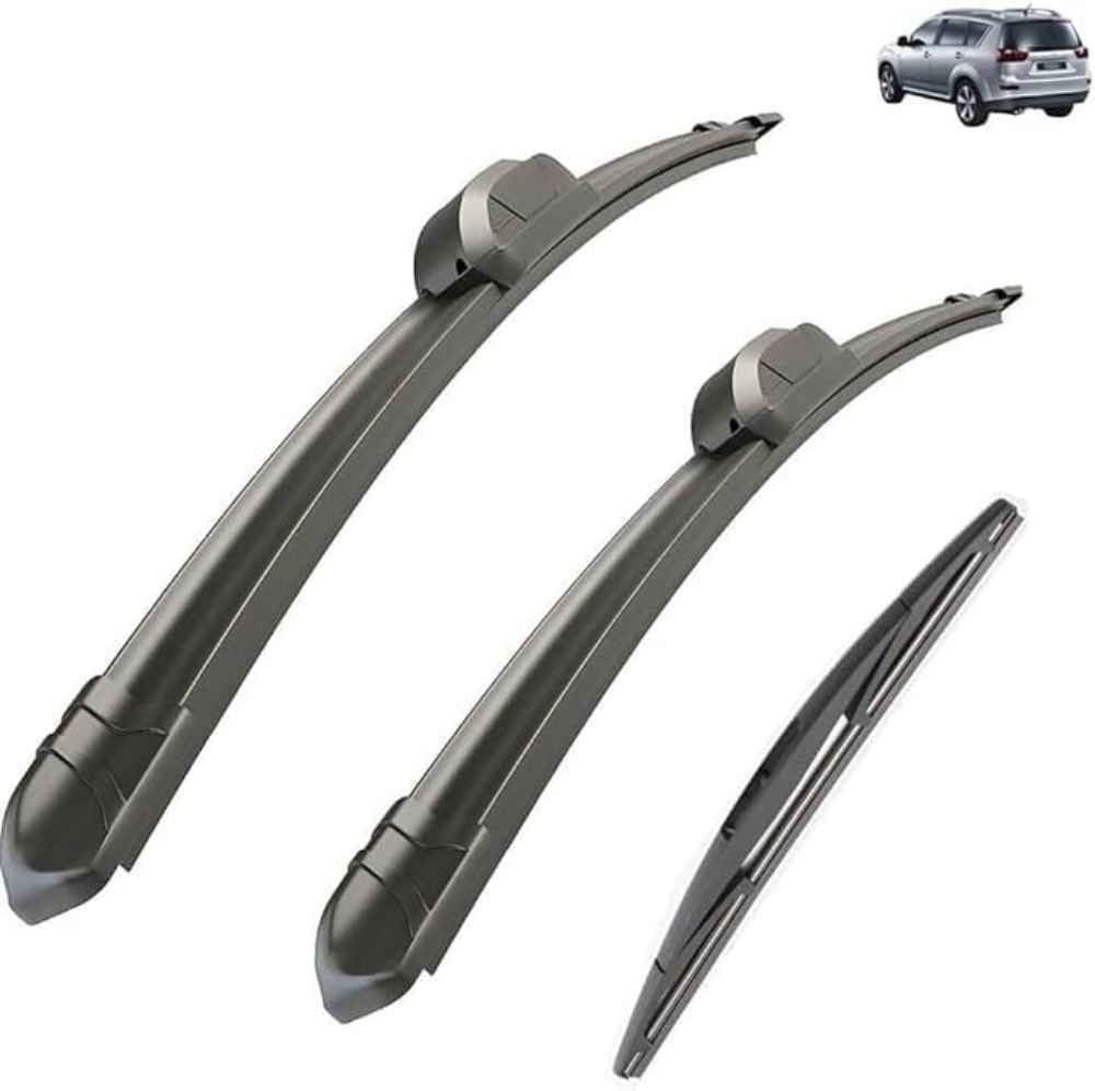 NYSLDSCO Premium Exact Fit Windscreen Wiper Blades for Peugeot 4007 2007-2011 2012 24in+20in+12in Durable Natural Rubber Easy Fit for a Quiet and Streak Free Wipe