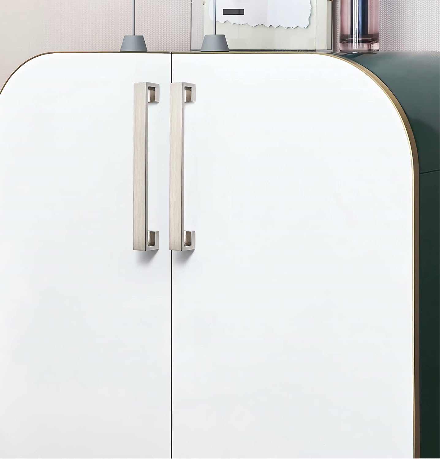 6" Modern Satin Nickel Kitchen Cabinet Drawer Handle Pull Hardware, 128mm (~5") Hole Center, 19SN128, 10 Pack