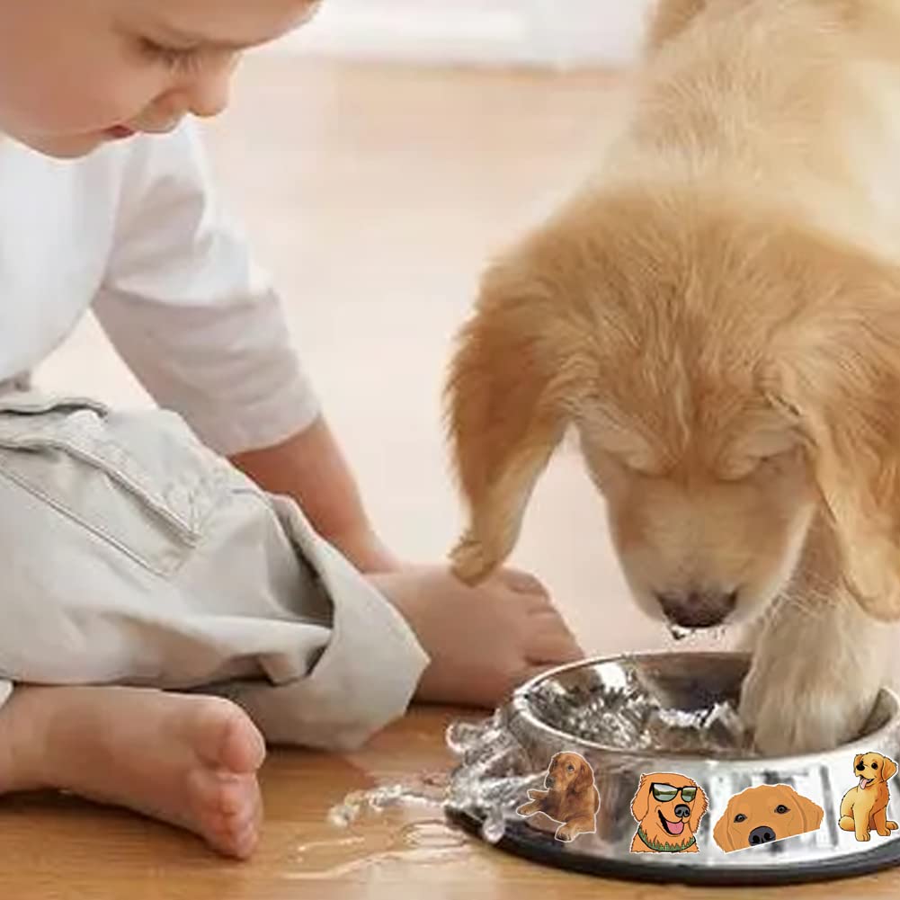 50 Autocollants Vinyles Chiens Kawaii - Golden Retriever Mignon | Imperméables | Pour Bouteille, Laptop, Skate