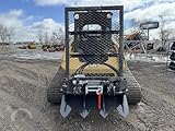 Wolfequip 7.5T Skid Steer Winch, 93 FT Steel Cable Forestry Logging Winch, 15000 LB Pulling Capacity, Manual Clutch, Ground Stabilizer Jaw, Safety Screen, US Stock