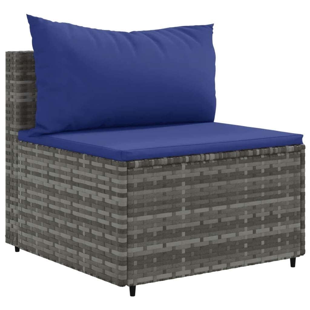 ShGaxin Set di mobili da giardino 6 pezzi e cuscini in rattan sintetico grigio, mobili da giardino esterno, set da giardino per esterni, set divano da giardino, mobili da esterno giardino - 3308167