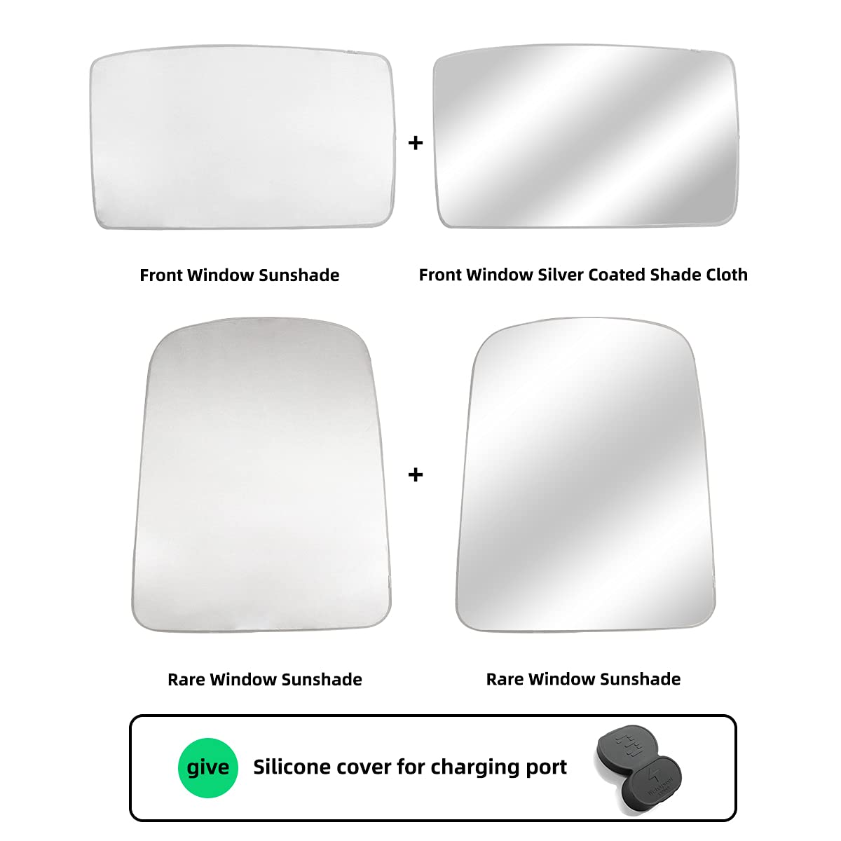 LUCKEASYGray Roof Sunshade Net for Tesla Model 3 2017-2021 Car Glass Roof Sunshade with UV Heat Insulation Cover(Front+Rear (Fully))