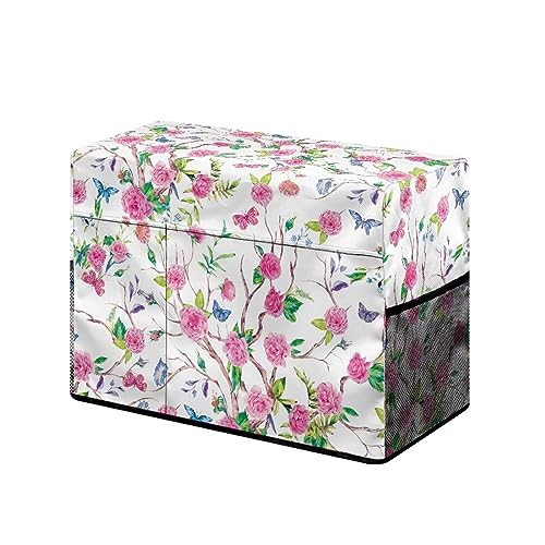 Copertura protettiva antipolvere per macchina da cucire con tasche morbida e leggera per da semplice da riporre Fiori. Organizer per borse